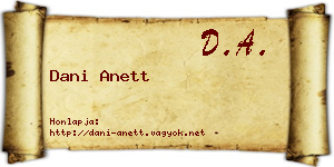 Dani Anett névjegykártya