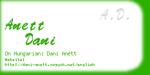anett dani business card